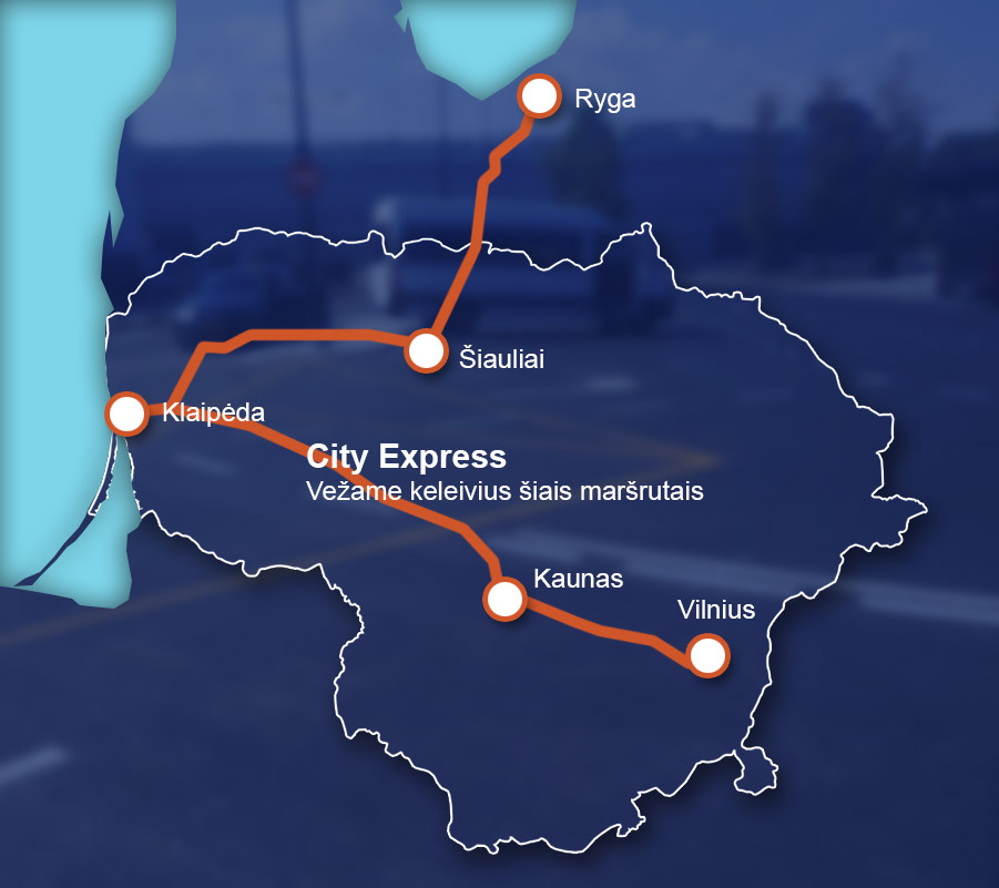 vežame keleivius šiais maršrutais: Klaipėda - Kaunas - Vilnius - Ryga